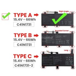 66Wh Asus C41N1731-A Batterie