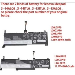 38Wh Lenovo L20L2PF0 Batterie