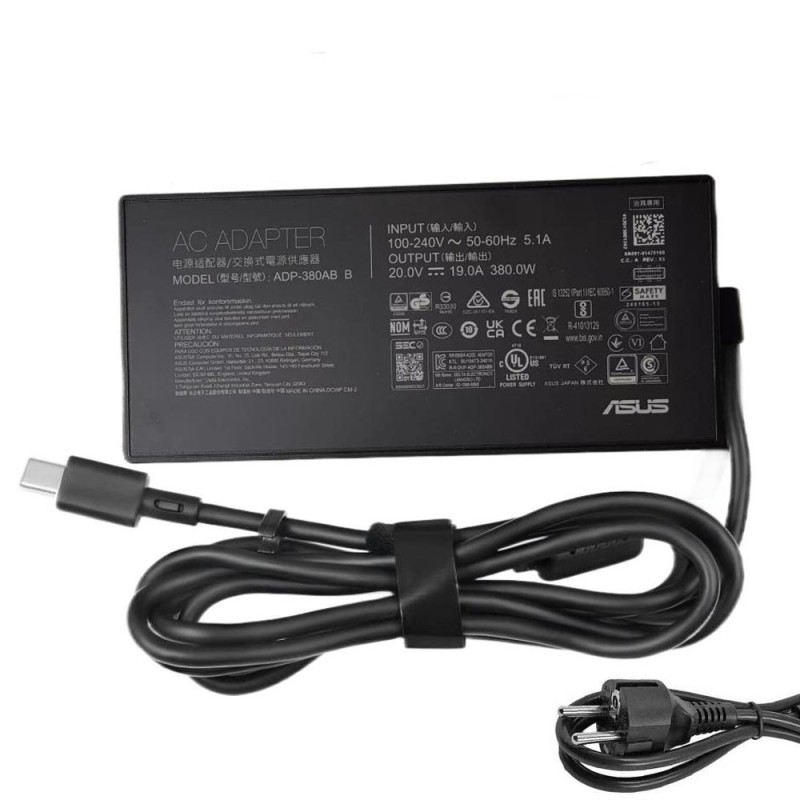 20V 19A 380W Asus Connexion rectangulaire Adaptateur Chargeur